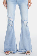 Load image into Gallery viewer, BAYEAS Full Size Distressed Raw Hem High Waist Flare Jeans