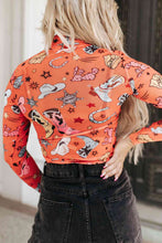 Load image into Gallery viewer, Printed Mock Neck Long Sleeve Bodysuit