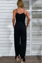 Load image into Gallery viewer, Tie Detail Side Slit Jumpsuit