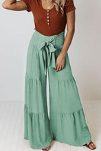 Load image into Gallery viewer, Tie Front Smocked Tiered Culottes