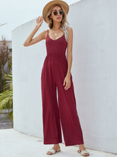 Load image into Gallery viewer, Adjustable Spaghetti Strap Jumpsuit with Pockets