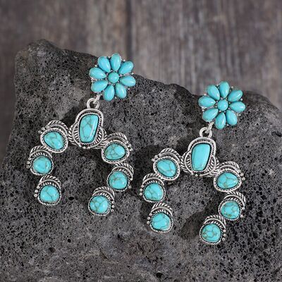 Artificial Turquoise Alloy Dangle Earrings
