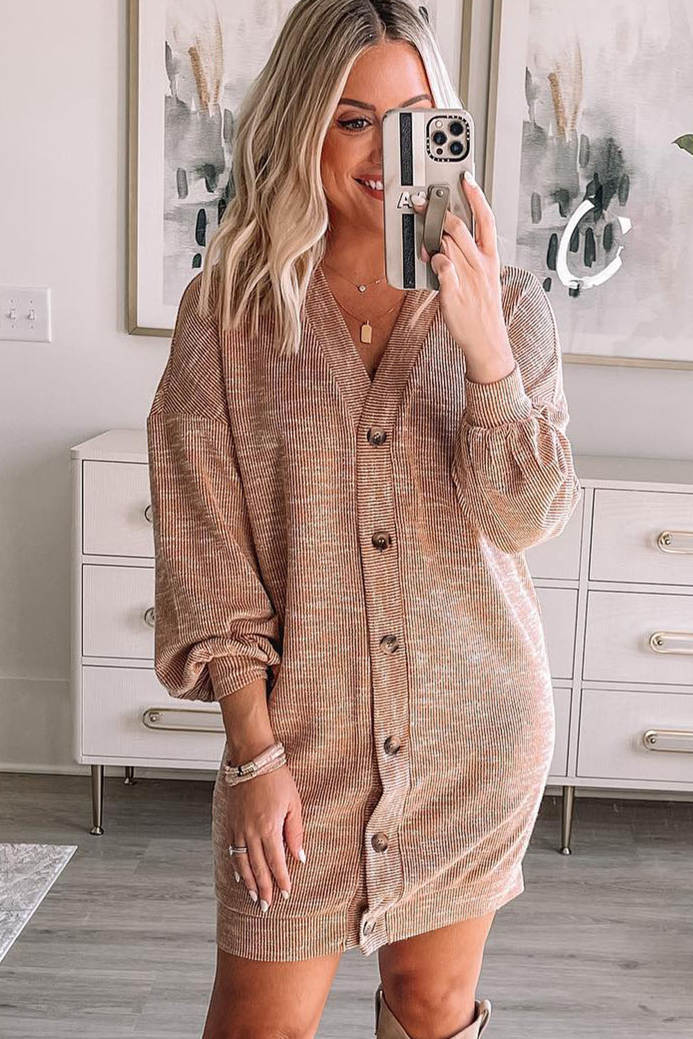 Button up cardigan dress deals
