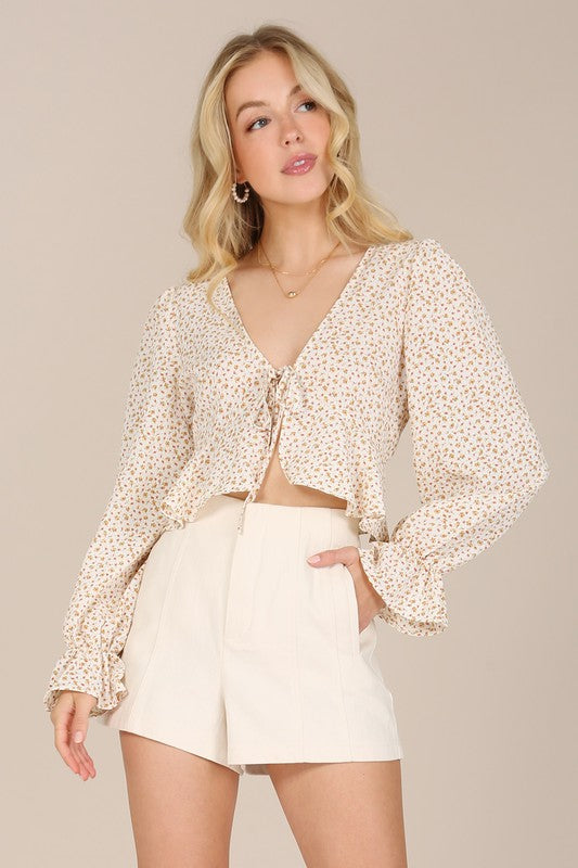 Mesa floral frill blouse
