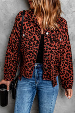 Load image into Gallery viewer, Leopard Print Raw Hem Jacket