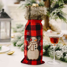 Load image into Gallery viewer, Christmas Graphic Plaid Wine Bottle Cover