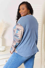Load image into Gallery viewer, Sew In Love Full Size Waffle Knit Tribal Print Top