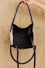 Load image into Gallery viewer, Fame Beach Chic Faux Leather Trim Tote Bag in Black
