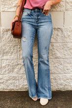 Load image into Gallery viewer, High-Rise Waist Distressed Flare Jeans