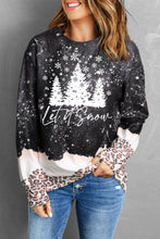 Load image into Gallery viewer, LET IT SNOW Graphic Leopard Sweatshirt