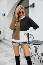 Load image into Gallery viewer, Color Block Dropped Shoulder Ribbed Trim Sweater