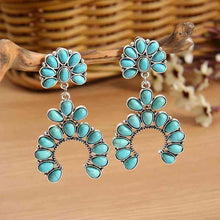 Load image into Gallery viewer, Artificial Turquoise Drop Earrings