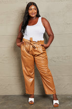 Load image into Gallery viewer, HEYSON Powerful You Full Size Faux Leather Paperbag Waist Pants