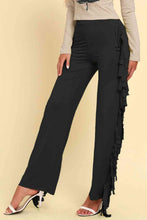 Load image into Gallery viewer, Fringe Trim Wide Leg Pants