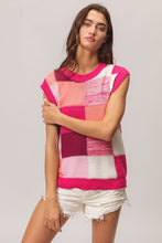 Load image into Gallery viewer, BiBi Color Block Round Neck Sweater Vest