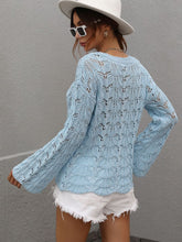 Load image into Gallery viewer, Openwork Dropped Shoulder Knit Top