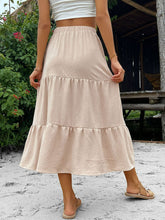 Load image into Gallery viewer, Button Down Tiered Midi Skirt