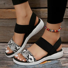 Load image into Gallery viewer, PU Leather Open Toe Low Heel Sandals
