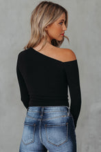 Load image into Gallery viewer, Asymmetrical Neck Long Sleeve Top