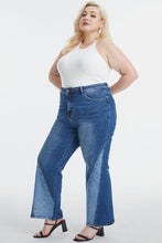Load image into Gallery viewer, BAYEAS Full Size High Waist Two-Tones Patched Wide Leg Jeans