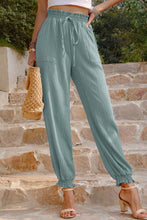 Load image into Gallery viewer, Textured Smocked Waist Pants with Pockets