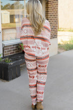 Load image into Gallery viewer, Geometric Top and Drawstring Pants Lounge Set