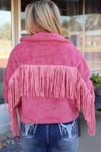 Load image into Gallery viewer, Fringe Detail Zip-Up Jacket