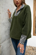 Load image into Gallery viewer, Snakeskin Print Sherpa Quarter-Zip Sweatshirt