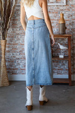 Load image into Gallery viewer, Veveret Slit Mid Rise Waist Denim Skirt