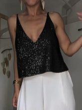 Load image into Gallery viewer, Sequin Deep V Tank