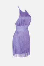Load image into Gallery viewer, Fringe Halter Neck Backless Mini Dress
