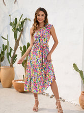 Load image into Gallery viewer, Ruffled Printed One Shoulder Midi Dress