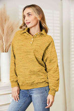 Load image into Gallery viewer, Ninexis Full Size Quarter-Button Collared Sweatshirt