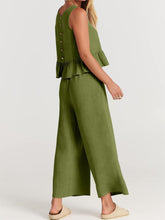 Load image into Gallery viewer, Full Size Round Neck Top and Wide Leg Pants Set