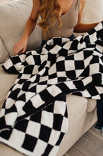 Load image into Gallery viewer, Penny Blanket Single Cuddle Size in Black Check