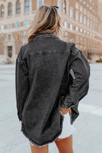 Load image into Gallery viewer, Black Betty Raw Hem Buttoned Denim Jacket