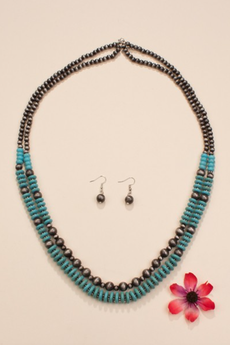 Nellie Layered Turquoise Necklace