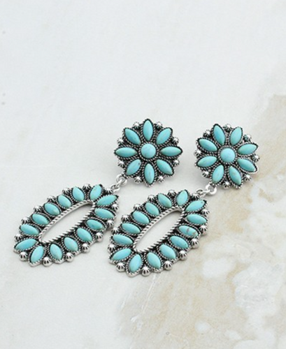 Gamble Turquoise Flower Earrings