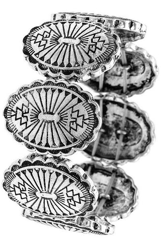 Southwest Silver Concho Bracelet