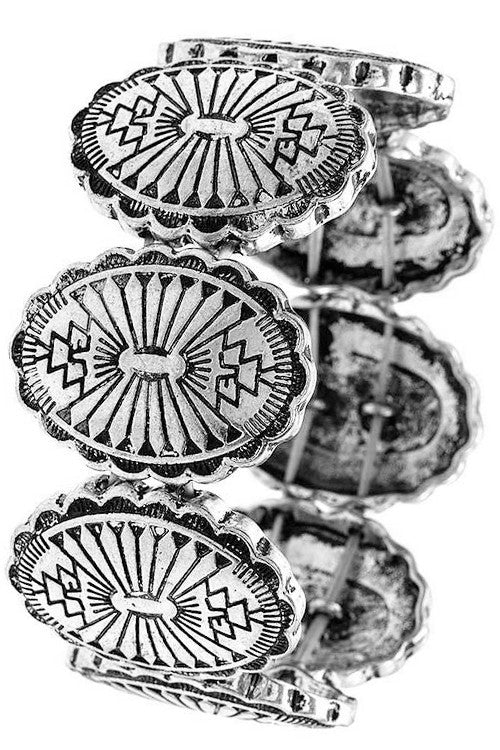 Southwest Silver Concho Bracelet