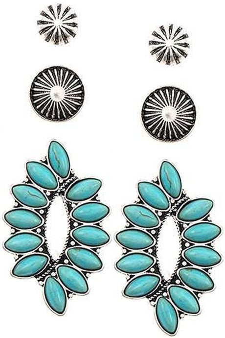 Turquoise Statement Earring Set