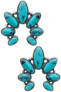 Clarice Turquoise Stud Squash Earrings