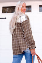 Load image into Gallery viewer, Plaid Contrast Button Up Shirt Jacket