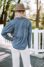 Load image into Gallery viewer, Button Down Collared Denim Jacket