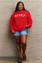 Load image into Gallery viewer, Simply Love Full Size MERRY Graphic Sweatshirt
