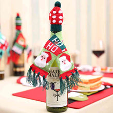 Load image into Gallery viewer, Christmas Hat and Scarf Wine Bottle Decoration