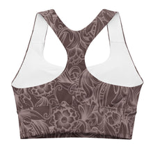 Load image into Gallery viewer, Brown Tooled Longline sports bra