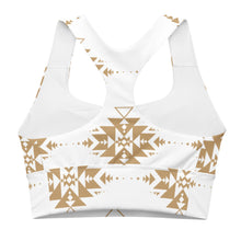 Load image into Gallery viewer, Gold Aztec Longline sports bra