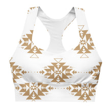 Load image into Gallery viewer, Gold Aztec Longline sports bra