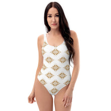 Load image into Gallery viewer, Gold Aztec One-Piece Swimsuit